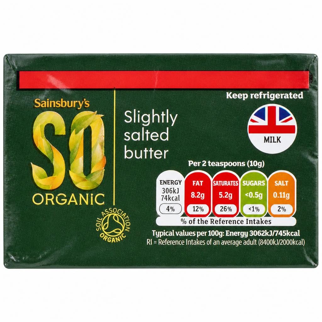 Sainsbury's British Butter Slightly Salted, SO Organic 250g