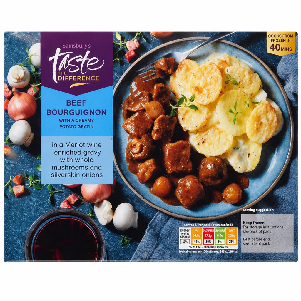 Sainsbury's Beef Bourguignon, Taste the Difference Ready Meal For 1 400g