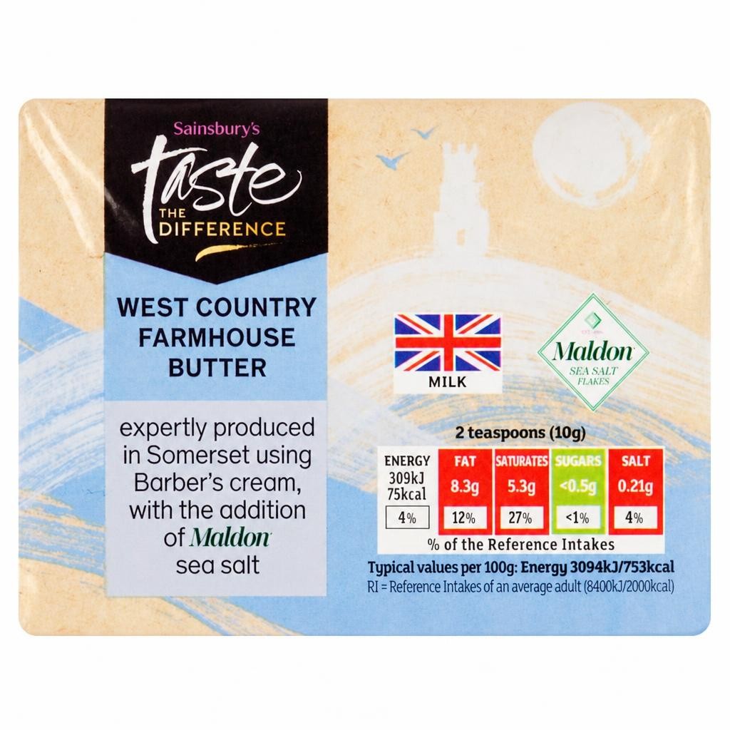 Sainsbury's Farmhouse Butter, Taste the Difference 250g