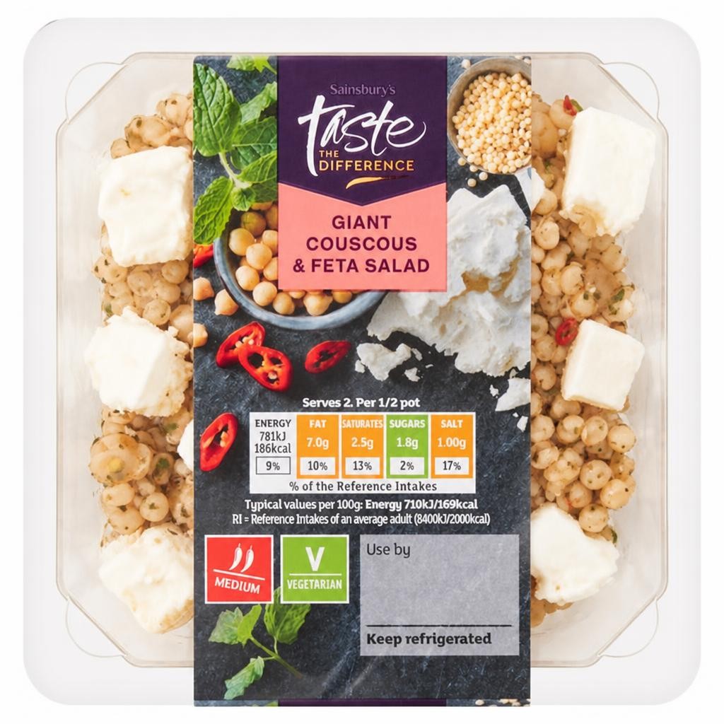 Sainsbury's Giant Cous Cous & Feta Salad, Taste the Difference 220g