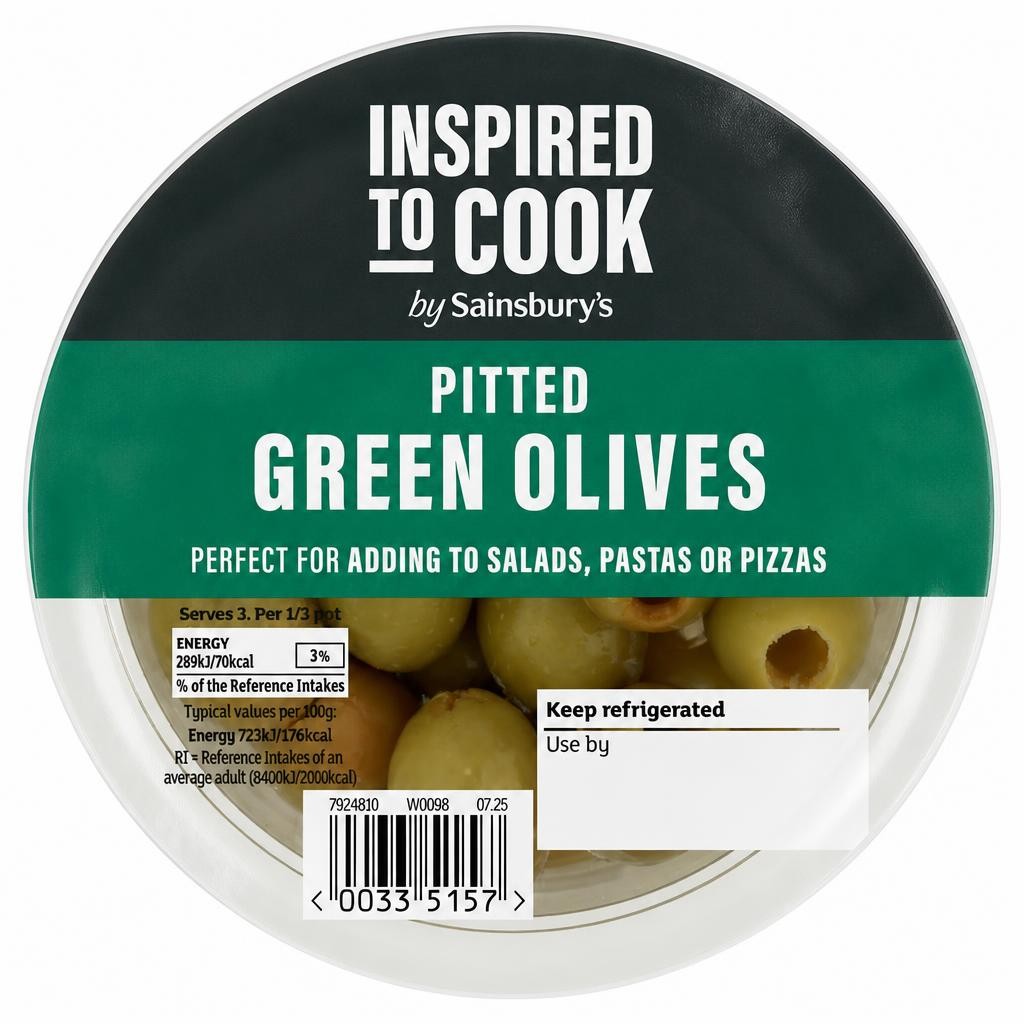 Sainsbury's Pitted Green Olives 120g