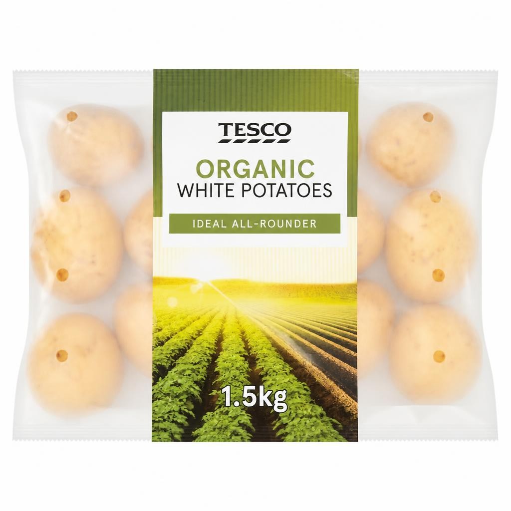 Tesco Organic White Potatoes 1.5Kg