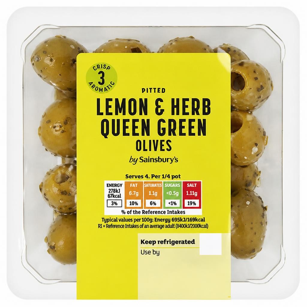 Sainsbury's Queen Olives with Lemon & Herb 160g
