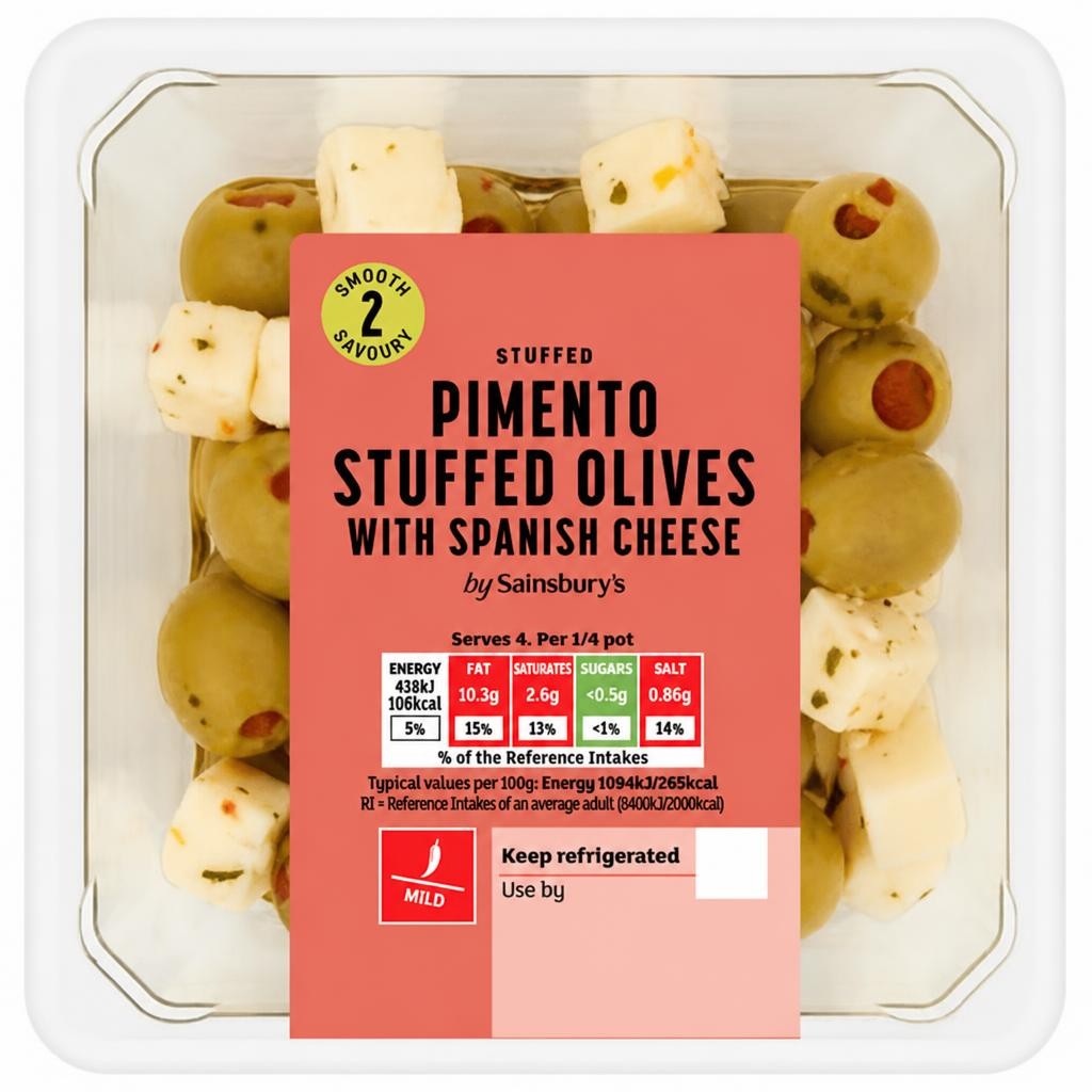 Sainsbury's Pimento Stuffed Olives with Spanish Cheese 160g