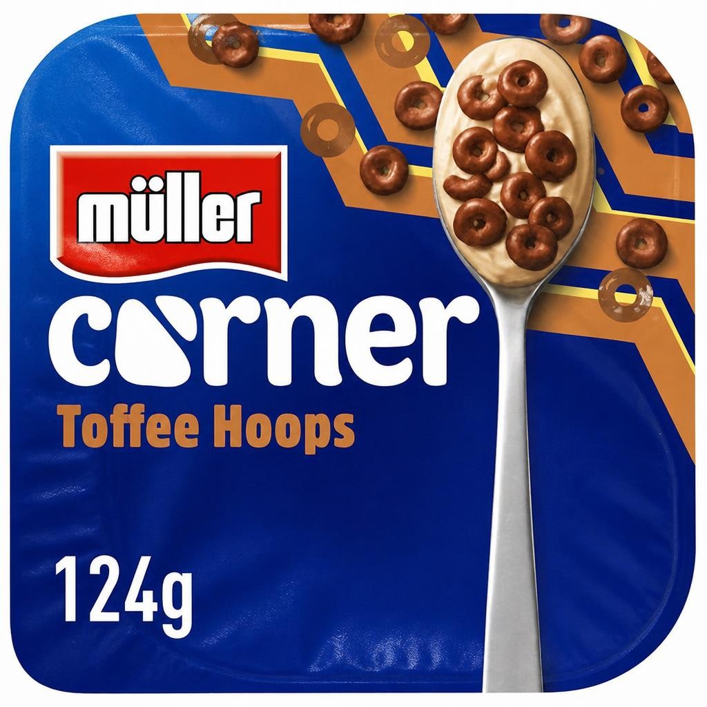 Muller Corner Toffee Yogurt with Chocolate Hoops 124g