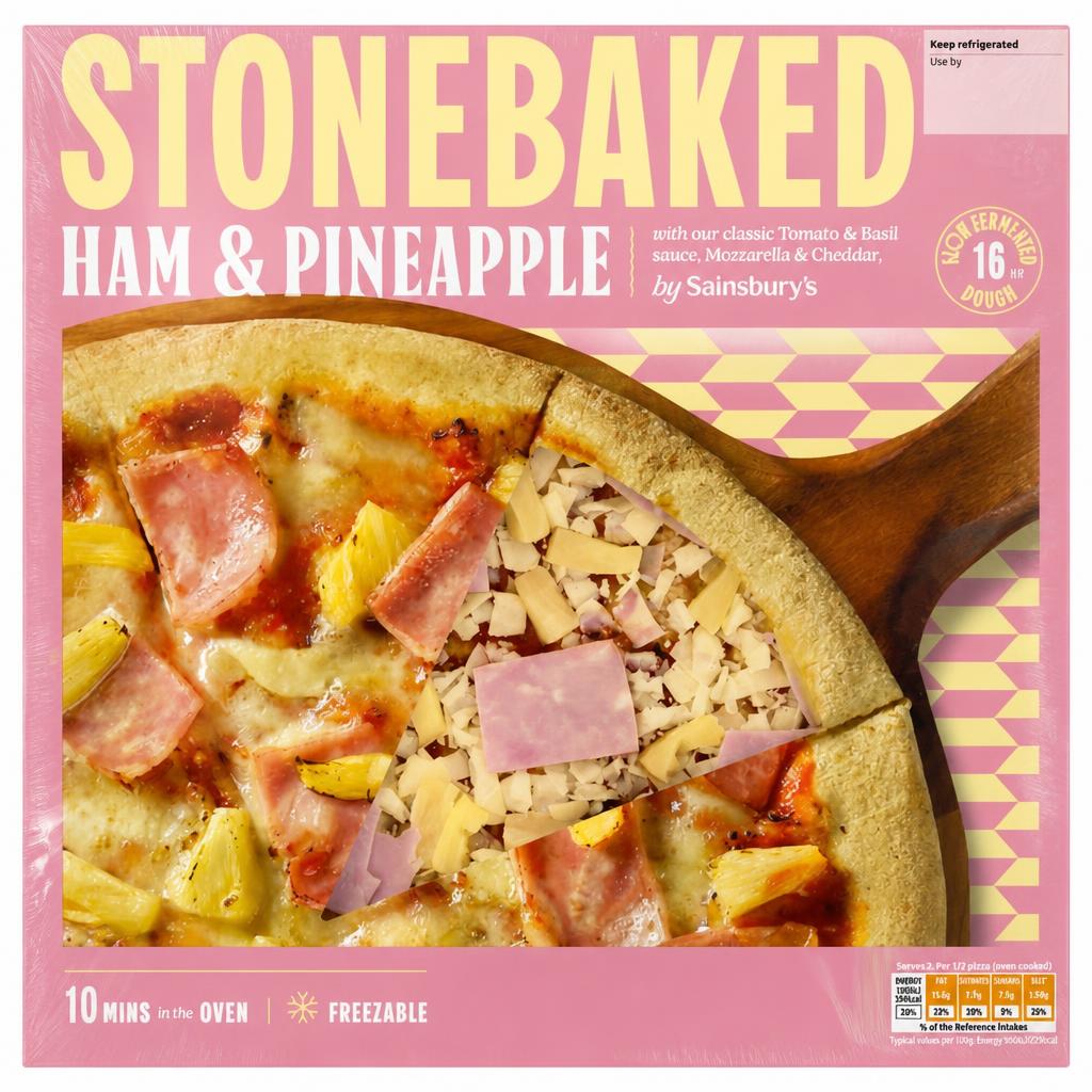 Sainsbury's 295g Ham & Pineapple Stonebaked Pizza