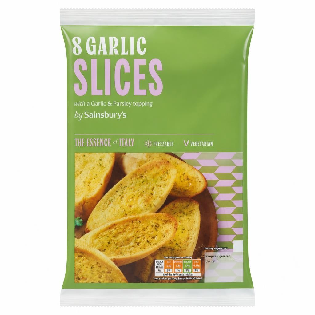 Sainsbury's Garlic Slices with a Parsley Topping x8 235g