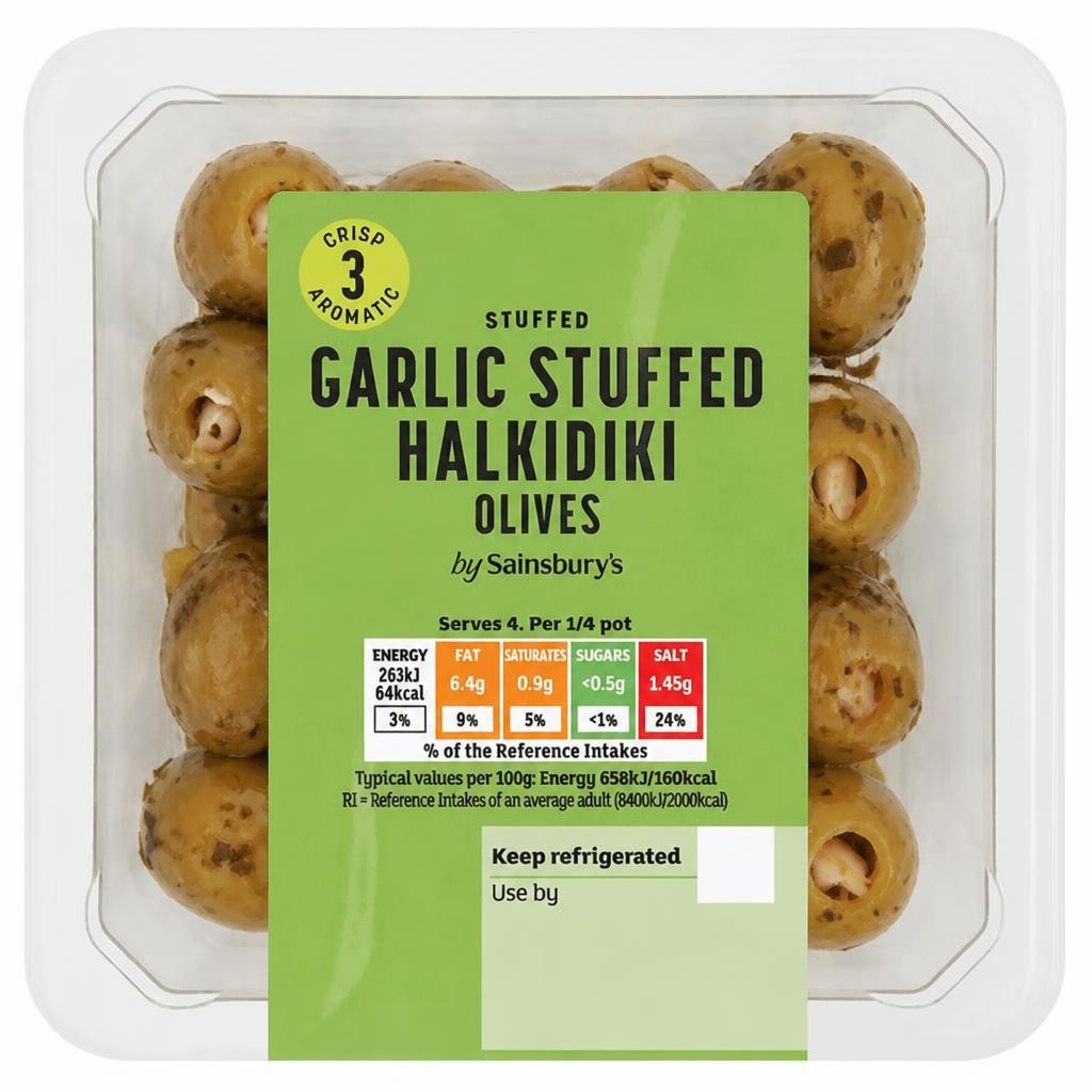 Sainsbury's Garlic Stuffed Halkidiki Olives 160g