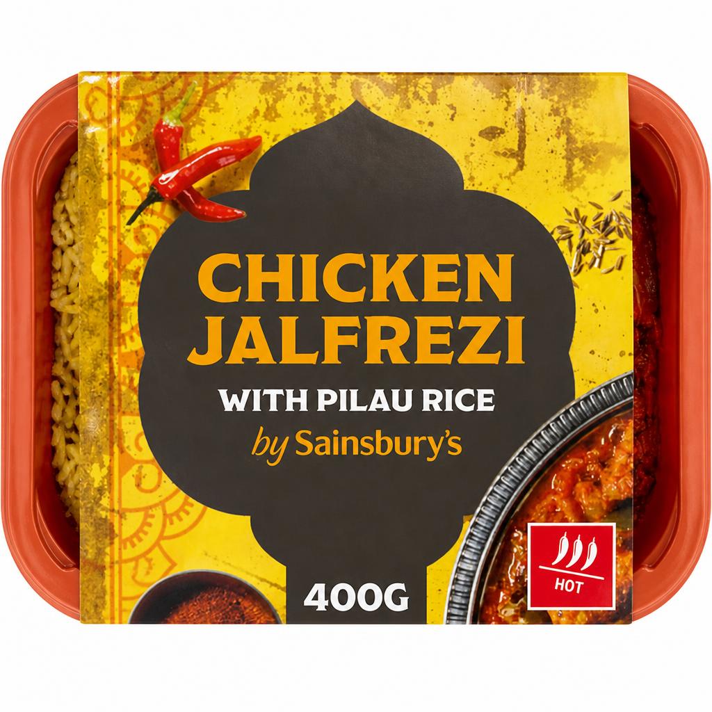 Sainsbury's Indian Chicken Jalfrezi with Pilau Rice Ready Meal for 1 400g