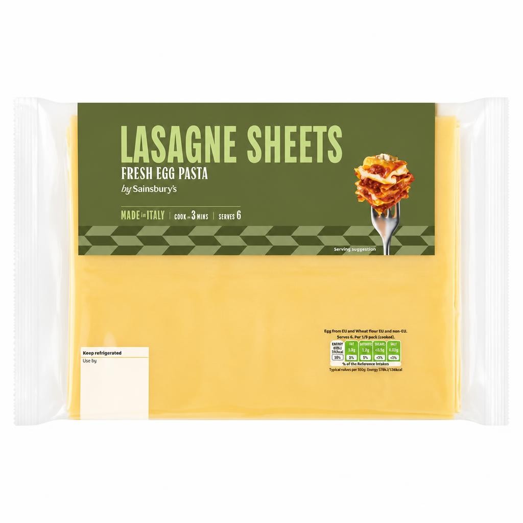 Sainsbury's Fresh Egg Lasagne Sheets 250g