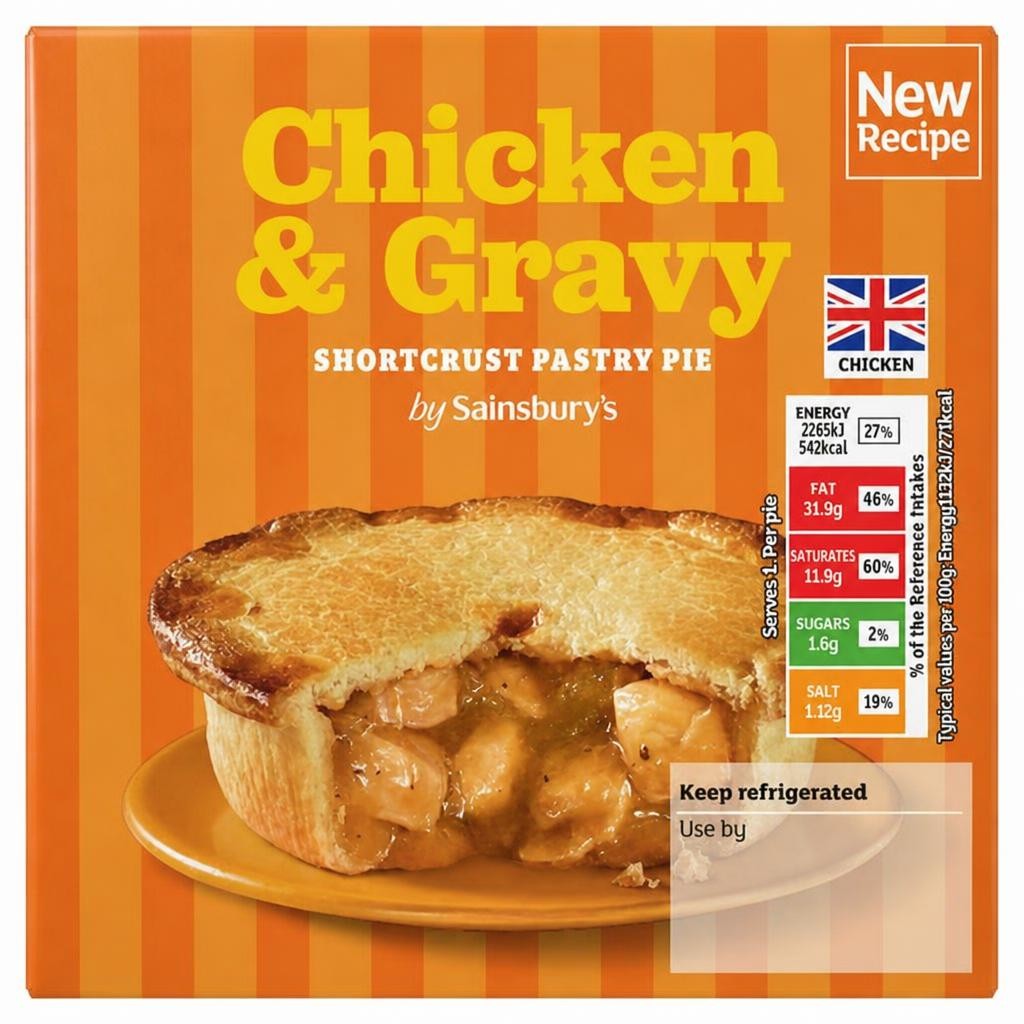 Sainsbury's Chicken & Gravy Shortcrust Pastry Pie 200g