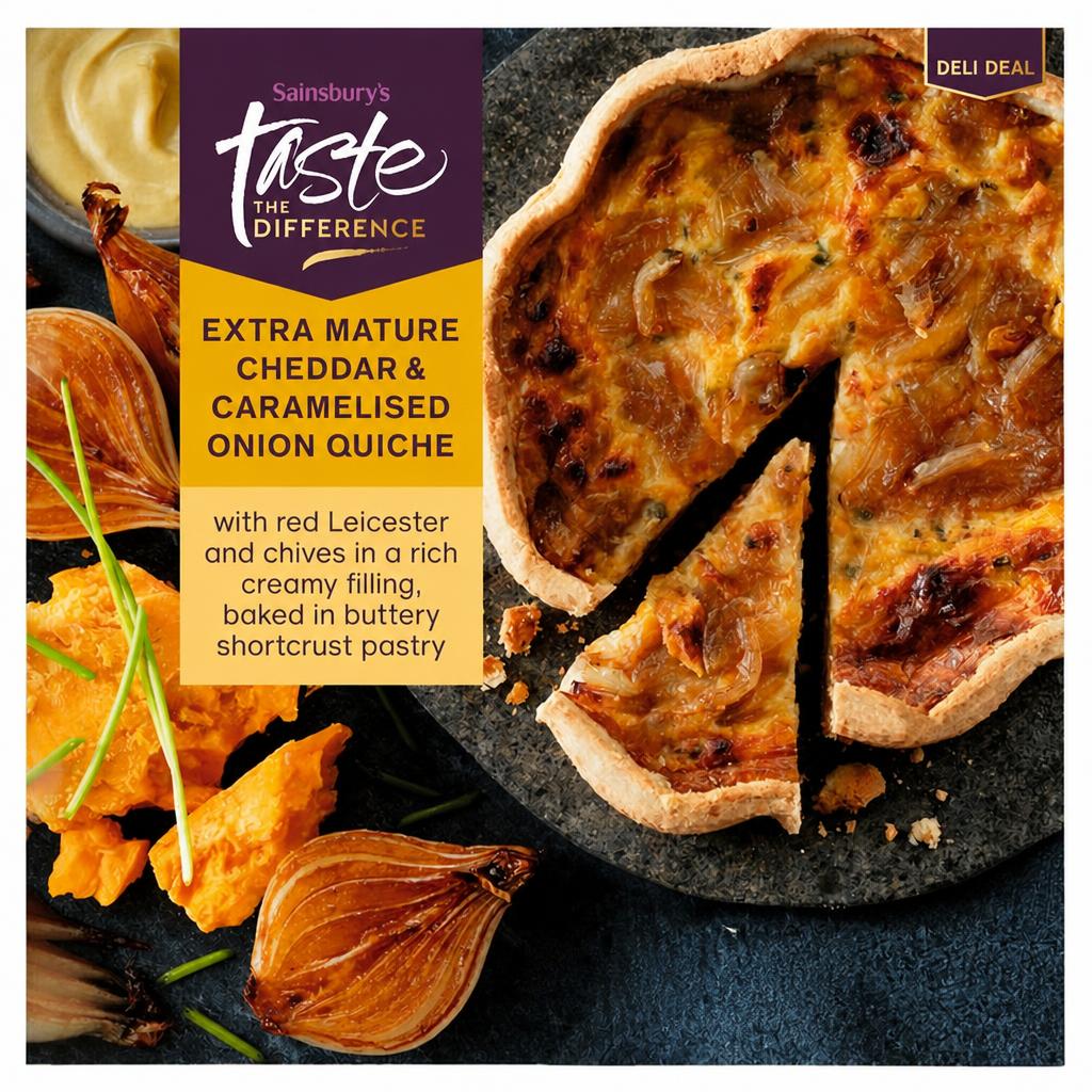 Sainsbury's Extra Mature Cheddar & Caramelised Onion Quiche, Taste the Difference 400g