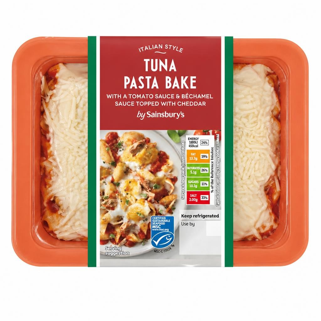 Sainsbury's Tuna Pasta Bake Melt Ready Meal For 1 400g