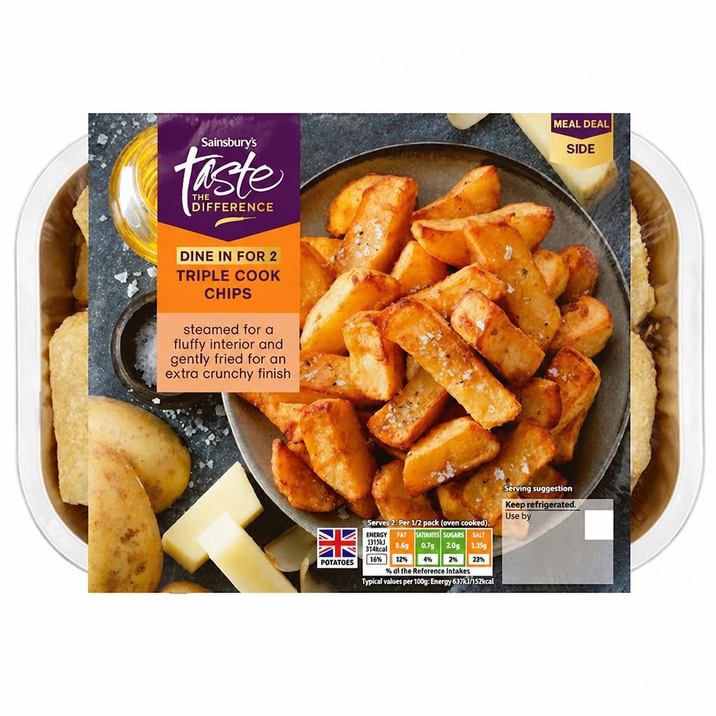 Sainsbury's Chunky Triple Cook Chips, Taste the Difference 400g
