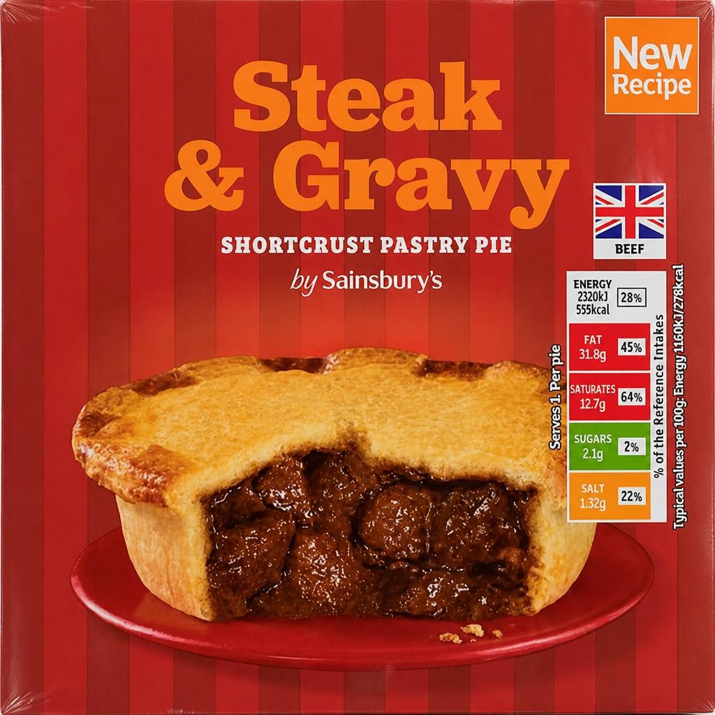 Sainsbury's Steak & Gravy Shortcrust Pastry Pie 200g