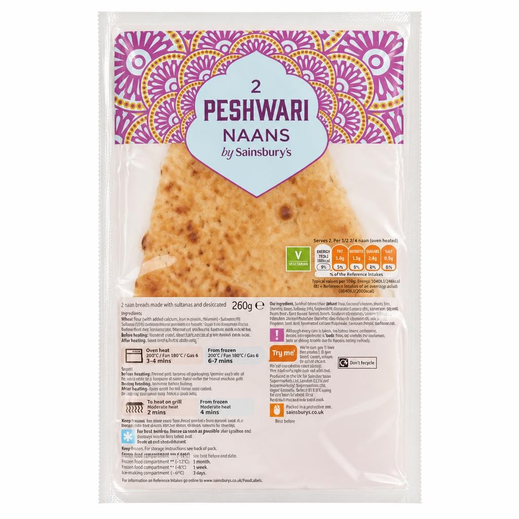 Sainsbury's Peshwari Naan x2 260g