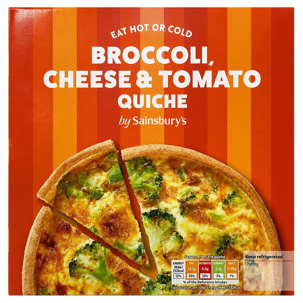 Sainsbury's Broccoli, Tomato & Cheese Quiche 400g