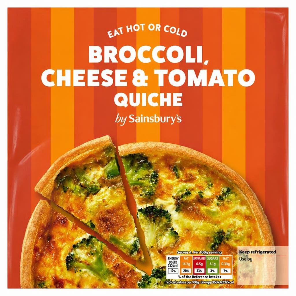 Sainsbury's Broccoli, Tomato & Cheese Quiche 400g