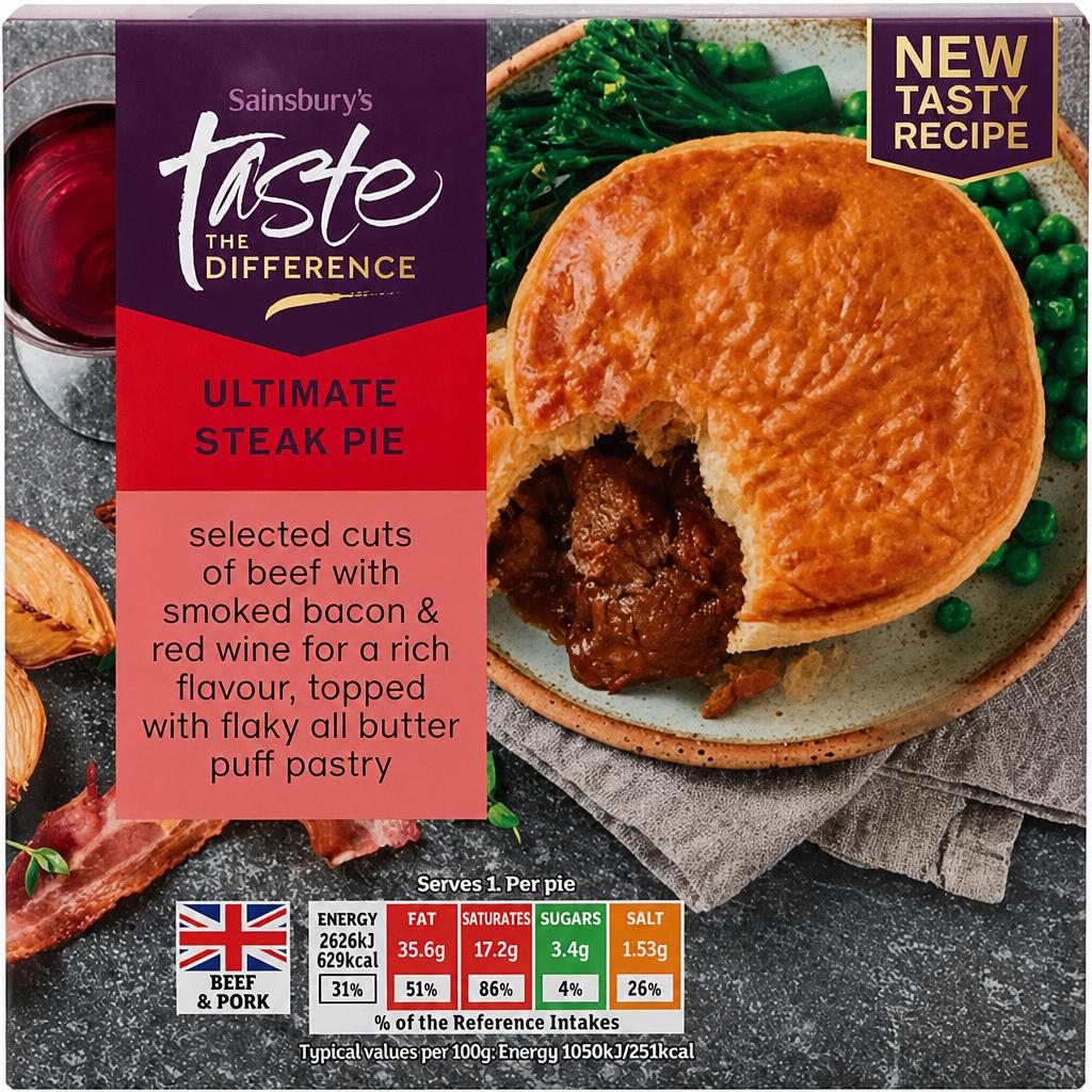 Sainsbury's Steak Pie, Taste the Difference 250g