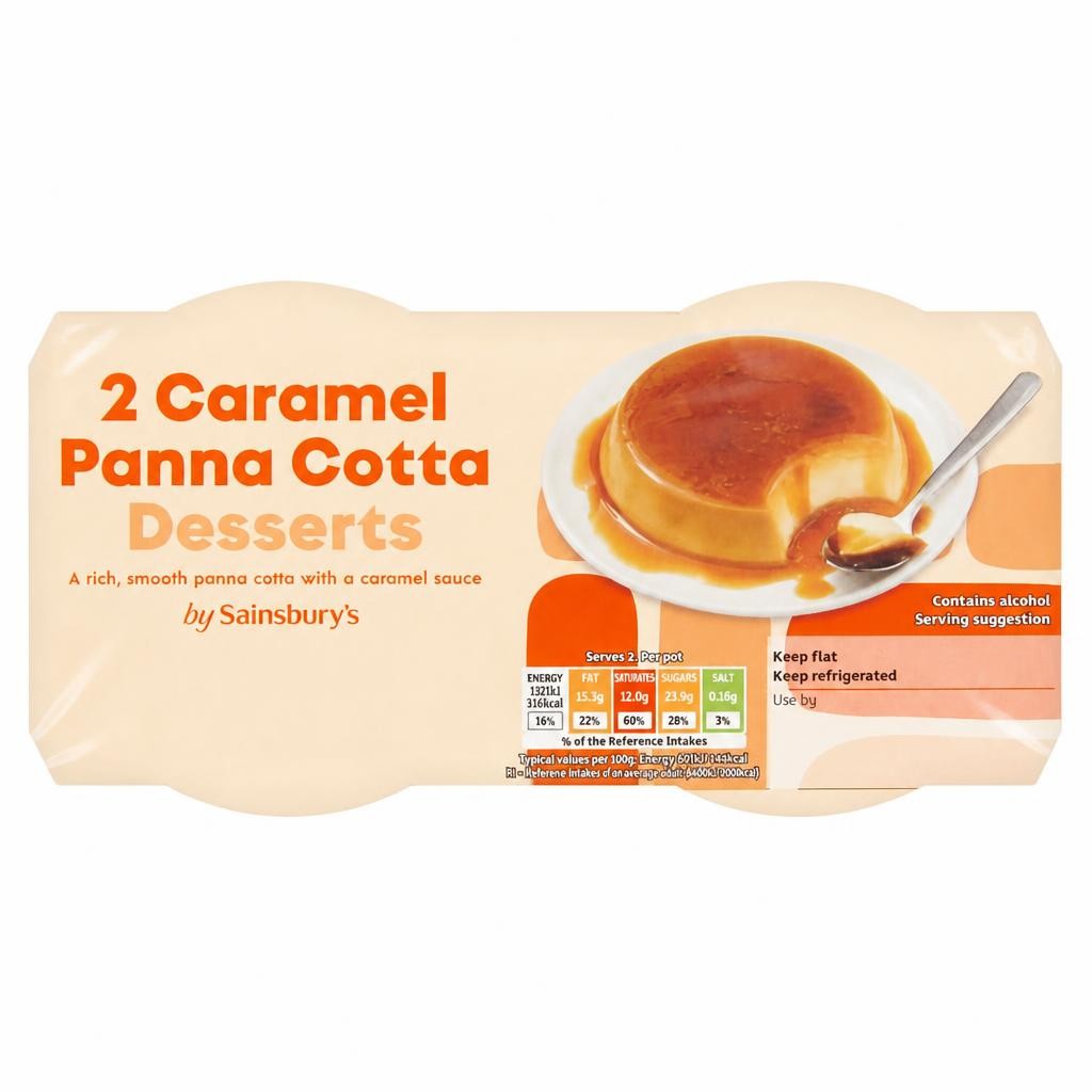 Sainsbury's Caramel Panna Cotta 2x120g