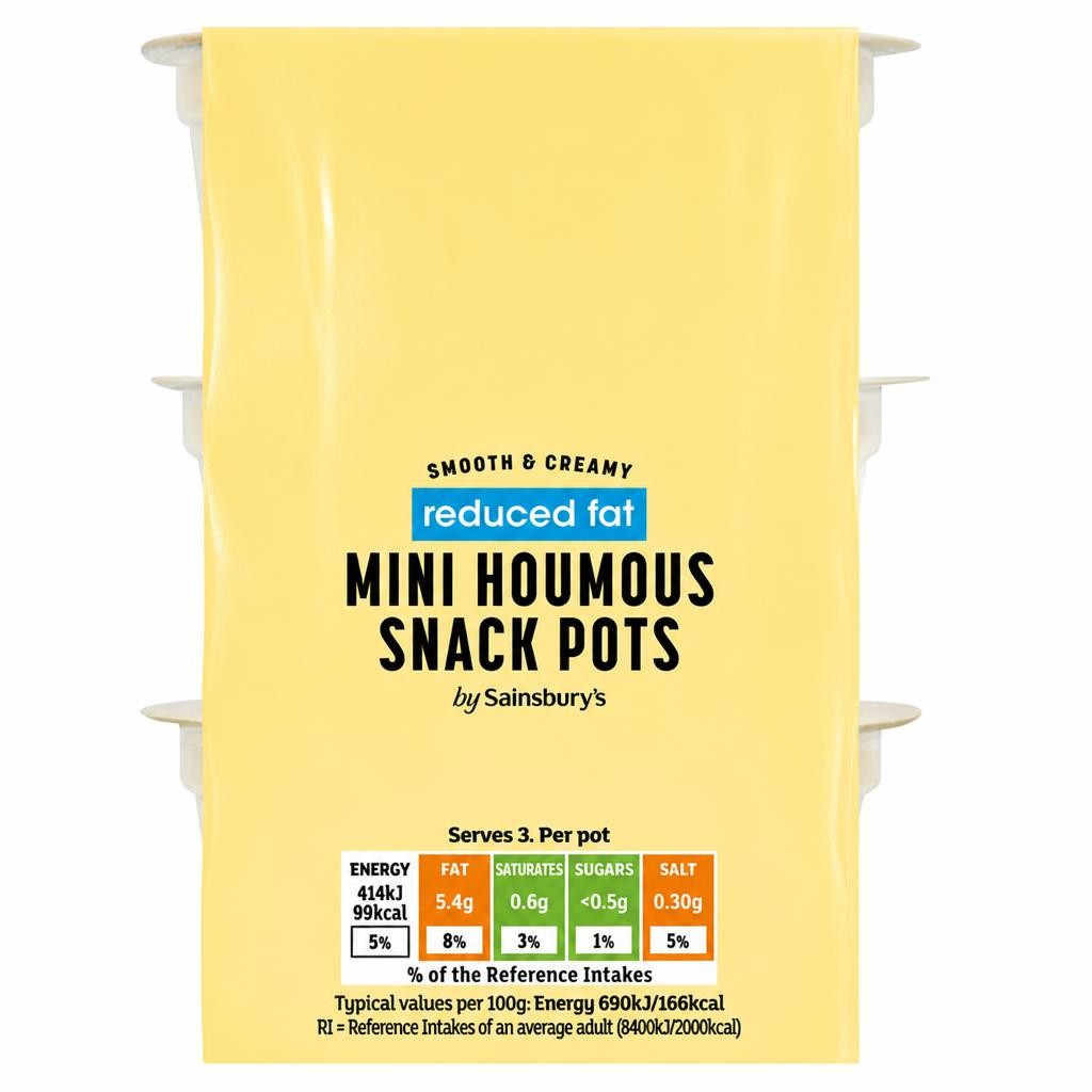 Sainsbury's Mini Houmous Snack Pots, Be Good To Yourself 3x60g