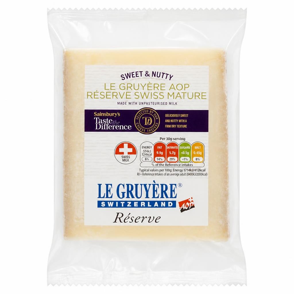 Sainsbury's Swiss Mature Reserve Gruyere Cheese, Taste the Difference 200g