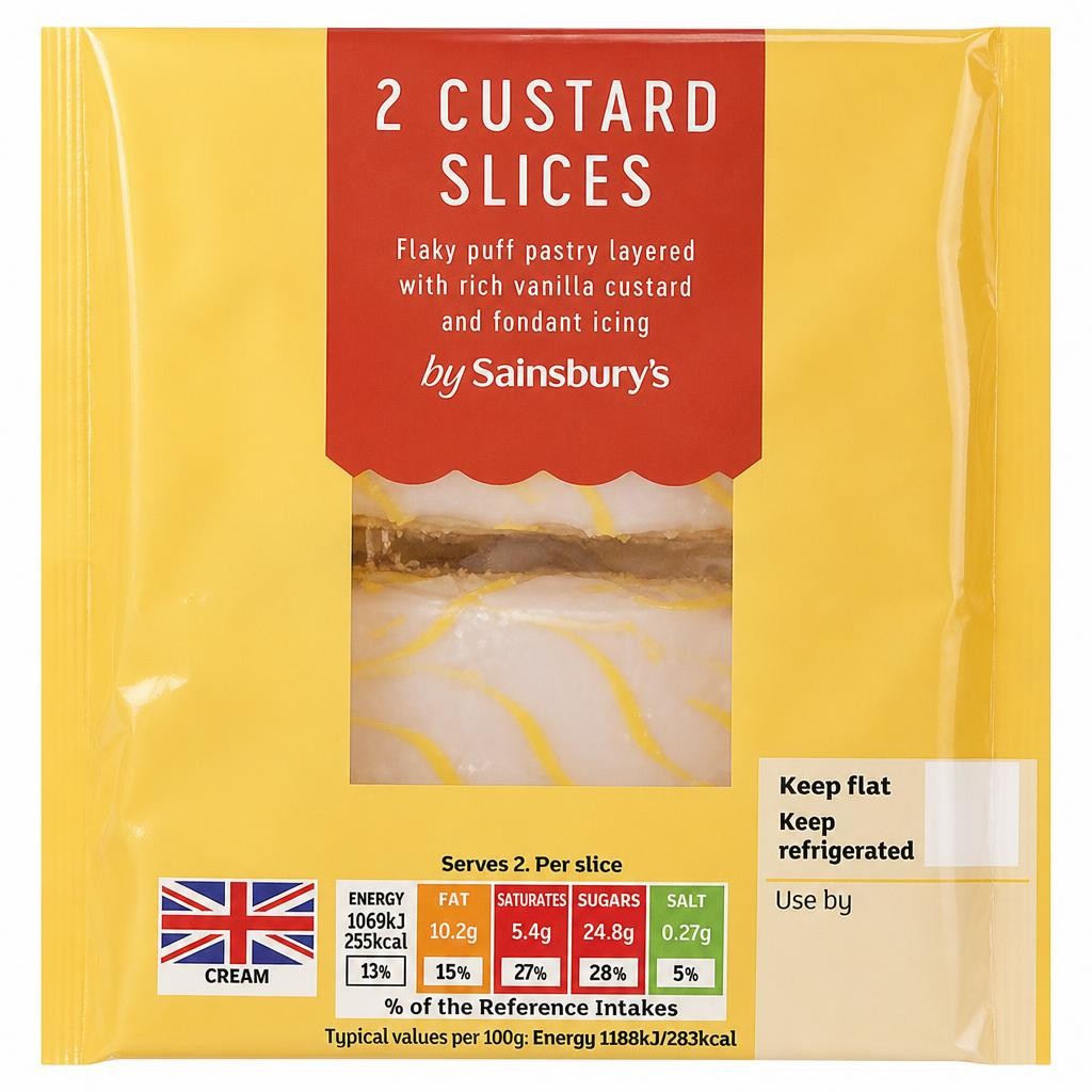 Sainsbury's Fresh Custard Slices x2 180g