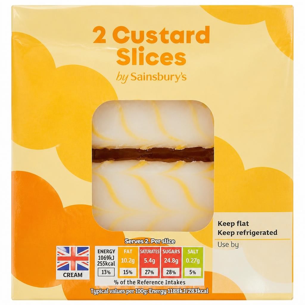 Sainsbury's Fresh Custard Slices x2 180g