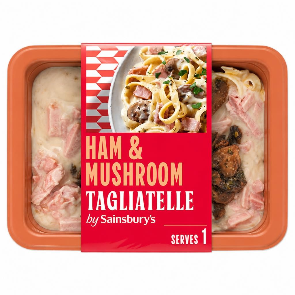 Sainsbury's Ham & Mushroom Tagliatelle Ready Meal For 1 400g