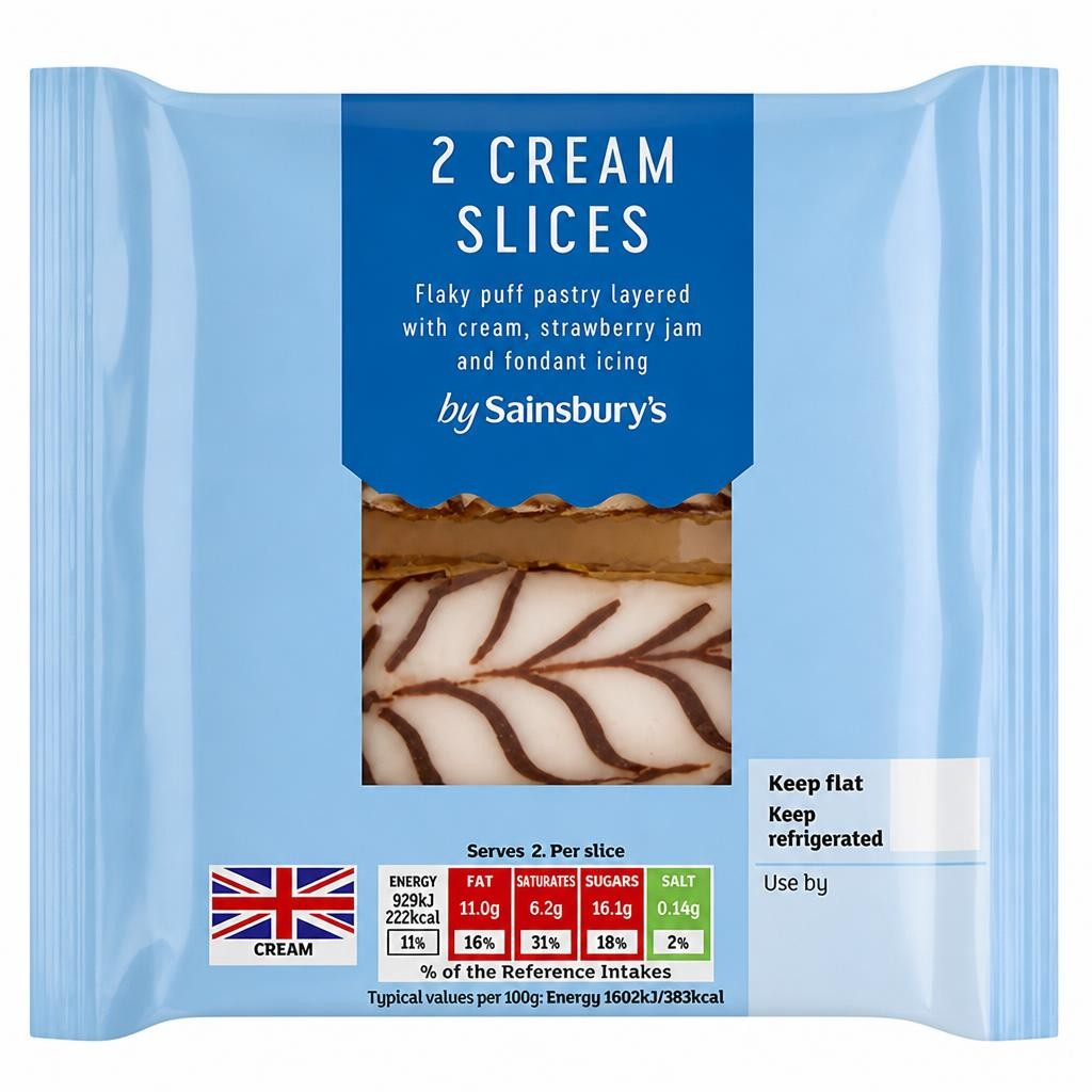 Sainsbury's Cream Slices 2x58g