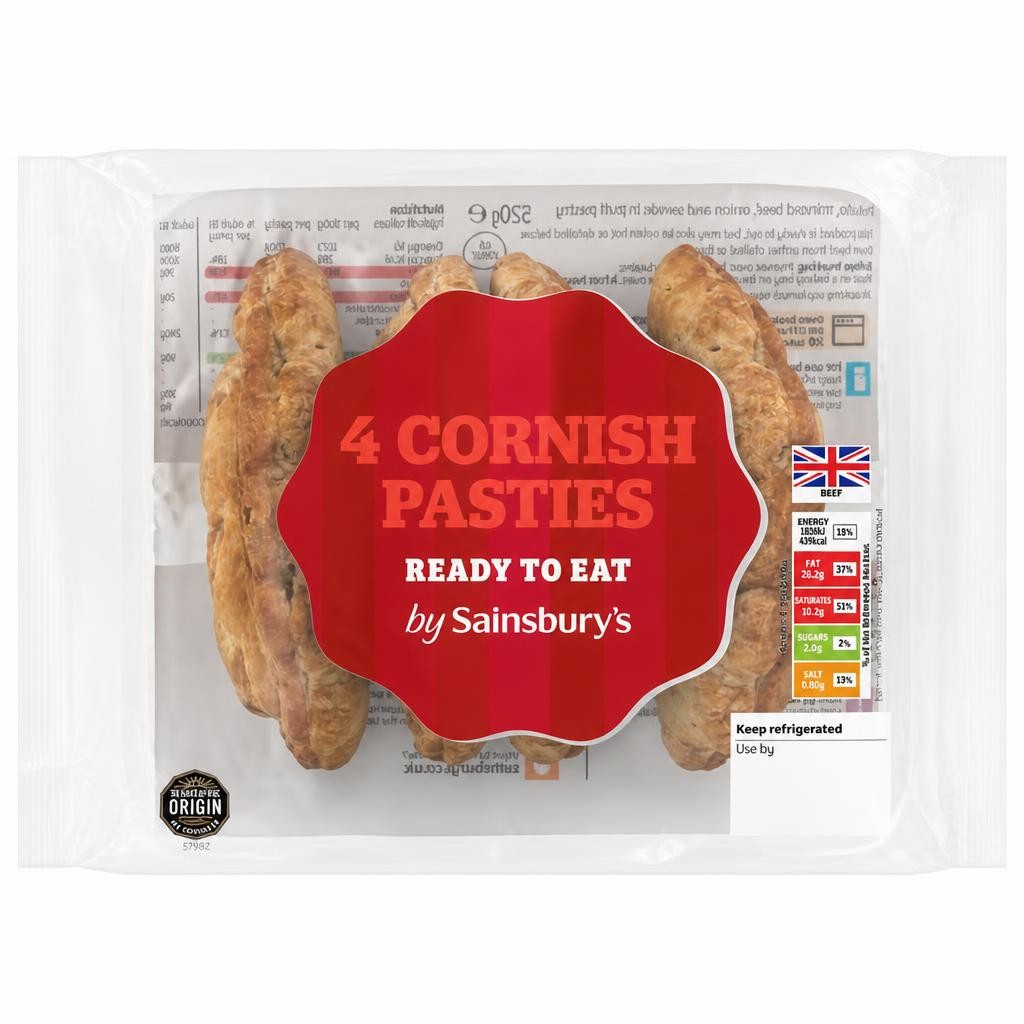 Sainsbury's Cornish Pasties x4 520g