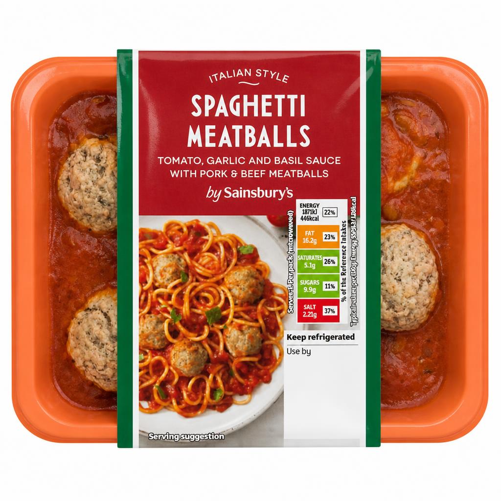 Sainsbury's Spaghetti Meatballs Ready Meal For 1 400g