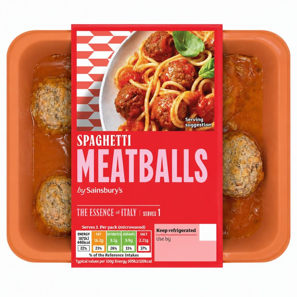 Sainsbury's Spaghetti Meatballs Ready Meal For 1 400g
