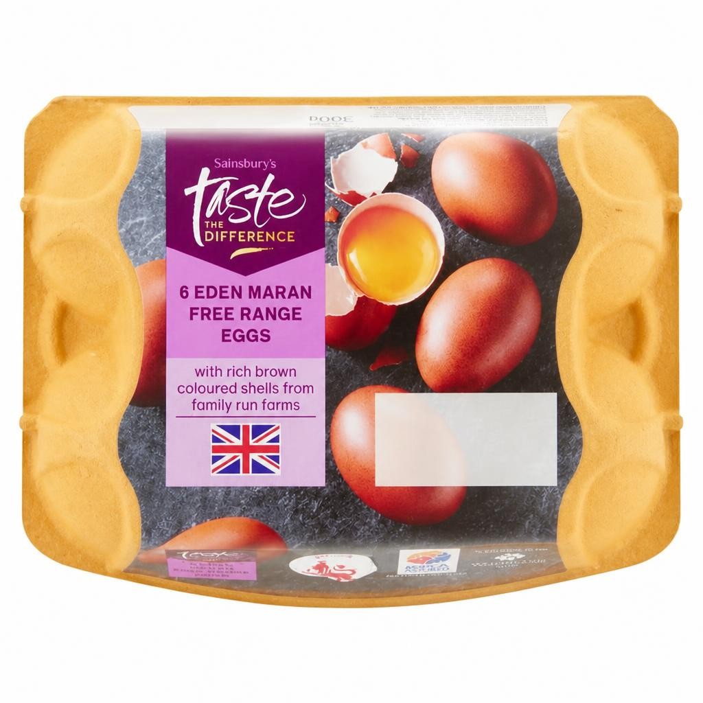 Sainsbury's Free Range Eden Maran Brown Eggs, Taste the Difference x6