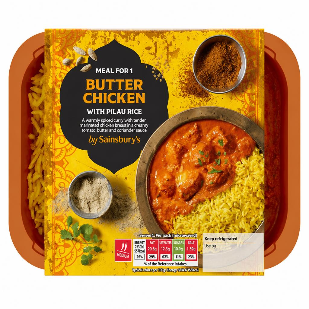 Sainsbury's Indian Butter Chicken with Pilau Rice Ready Meal for 1 400g