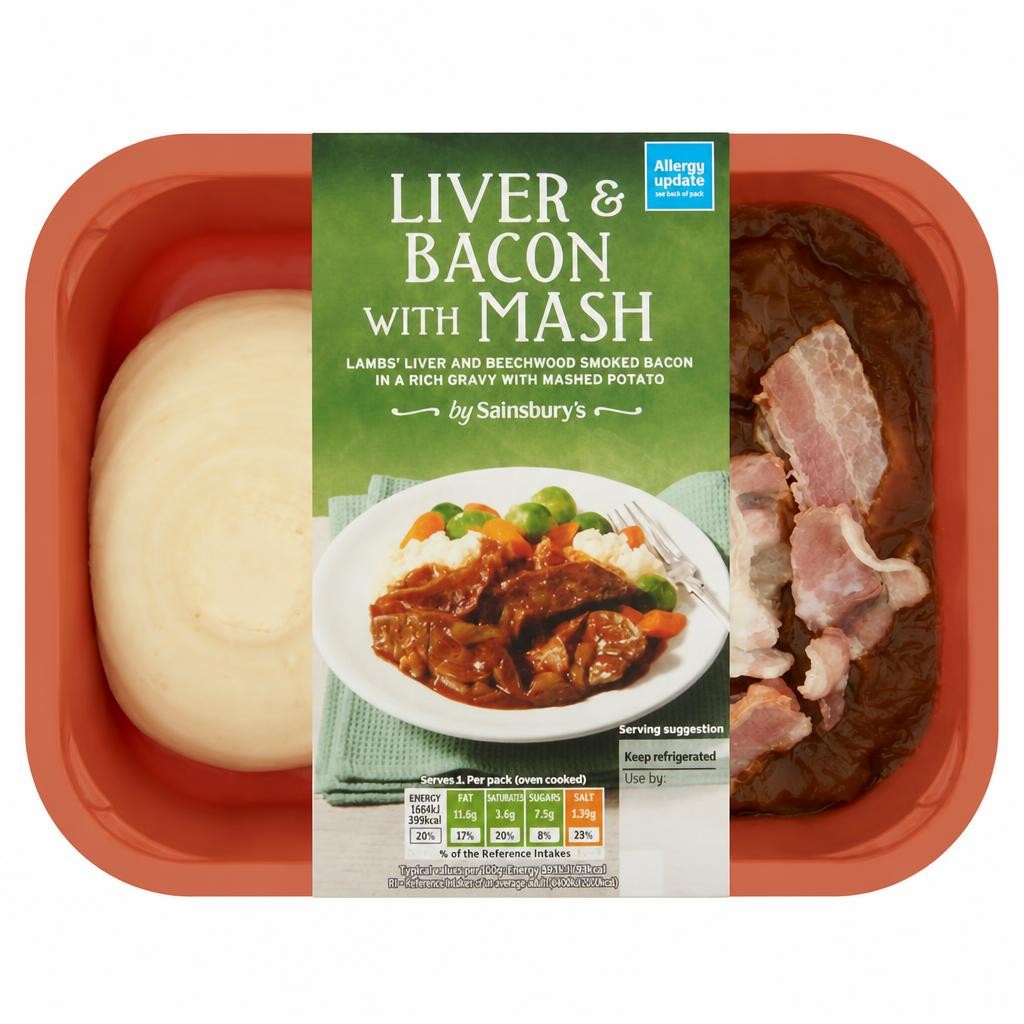 Sainsbury's Liver & Bacon With Mash 400g (Serves 1)