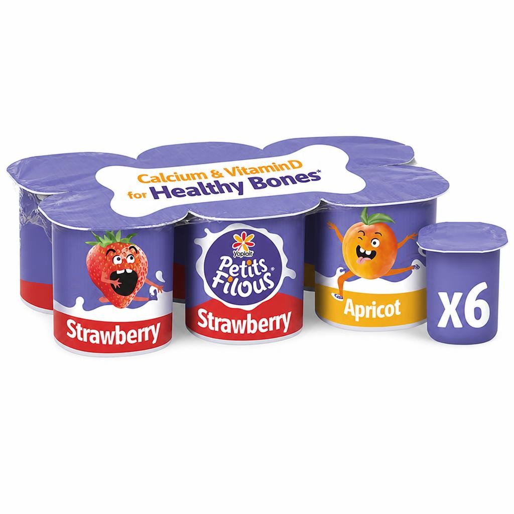 Petits Filous Kids Strawberry & Apricot Yoghurt 6x47g
