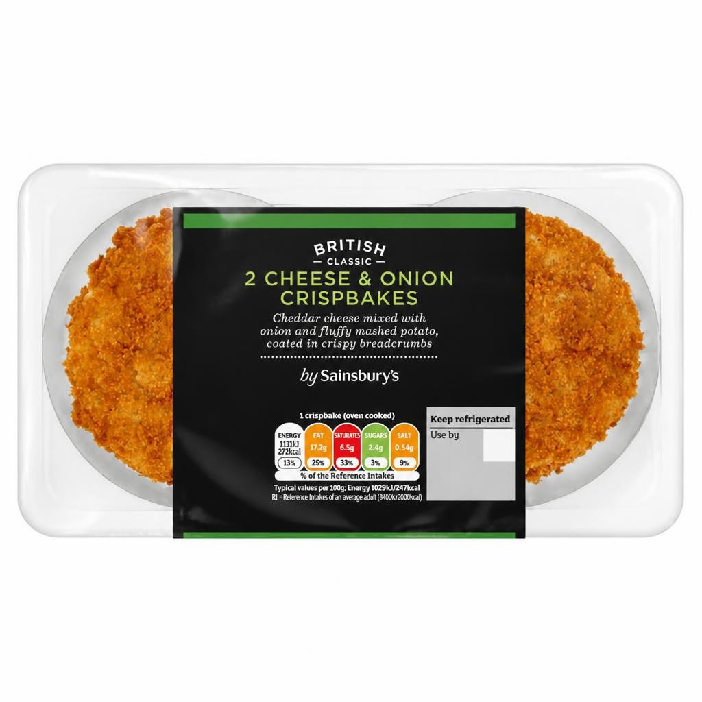 Sainsbury's British Classic Cheese & Onion Crispbakes x2 227g