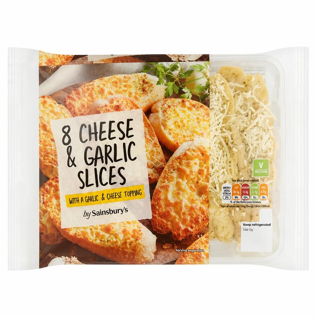 Sainsbury's Cheese & Garlic Slices x8 260g