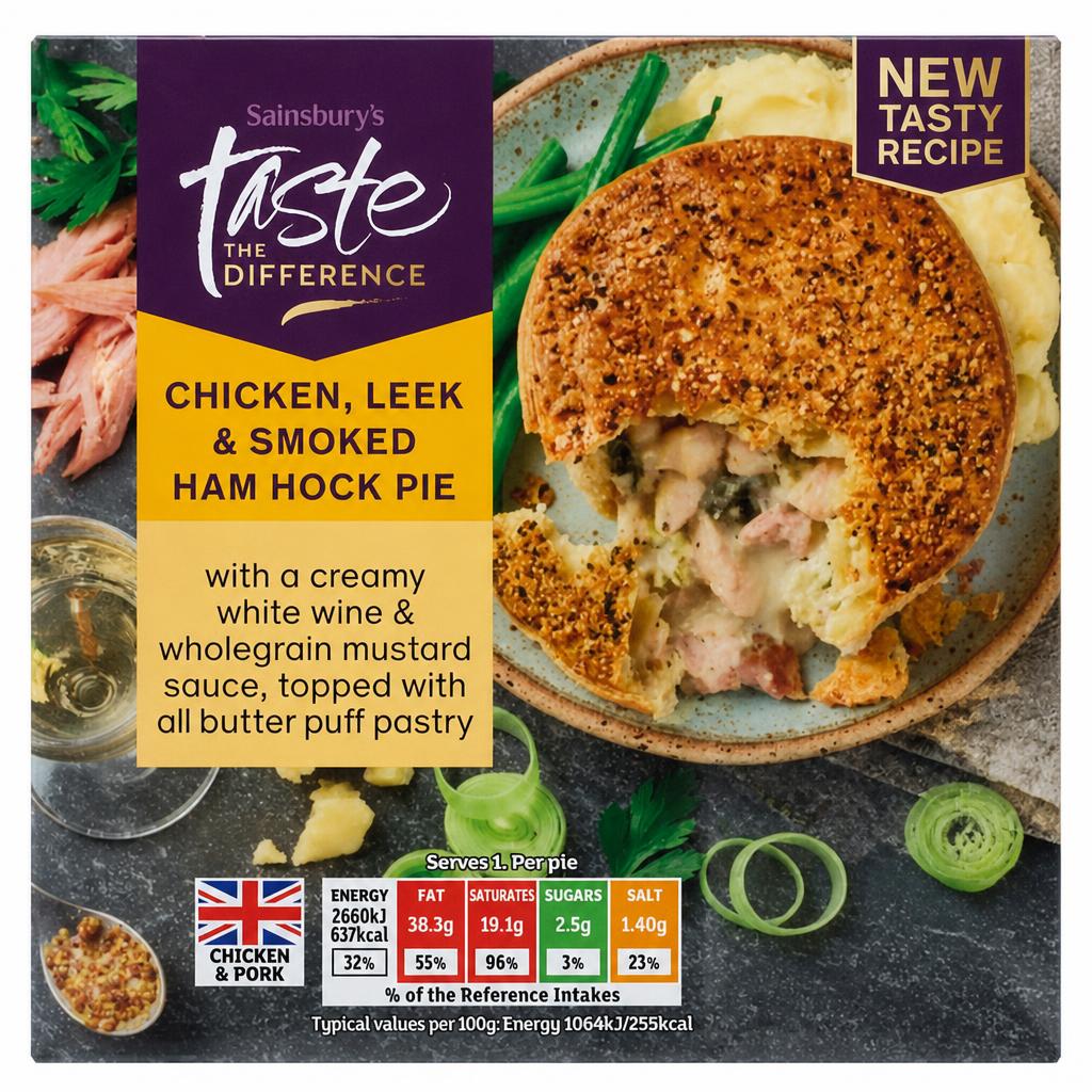 Sainsbury's Chicken Wiltshire Ham Hock & Leek Pie, Taste the Difference 250g