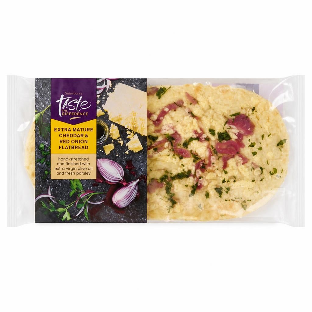 Sainsbury's Red Onion & Cheddar Flatbread, Taste the Difference 255g
