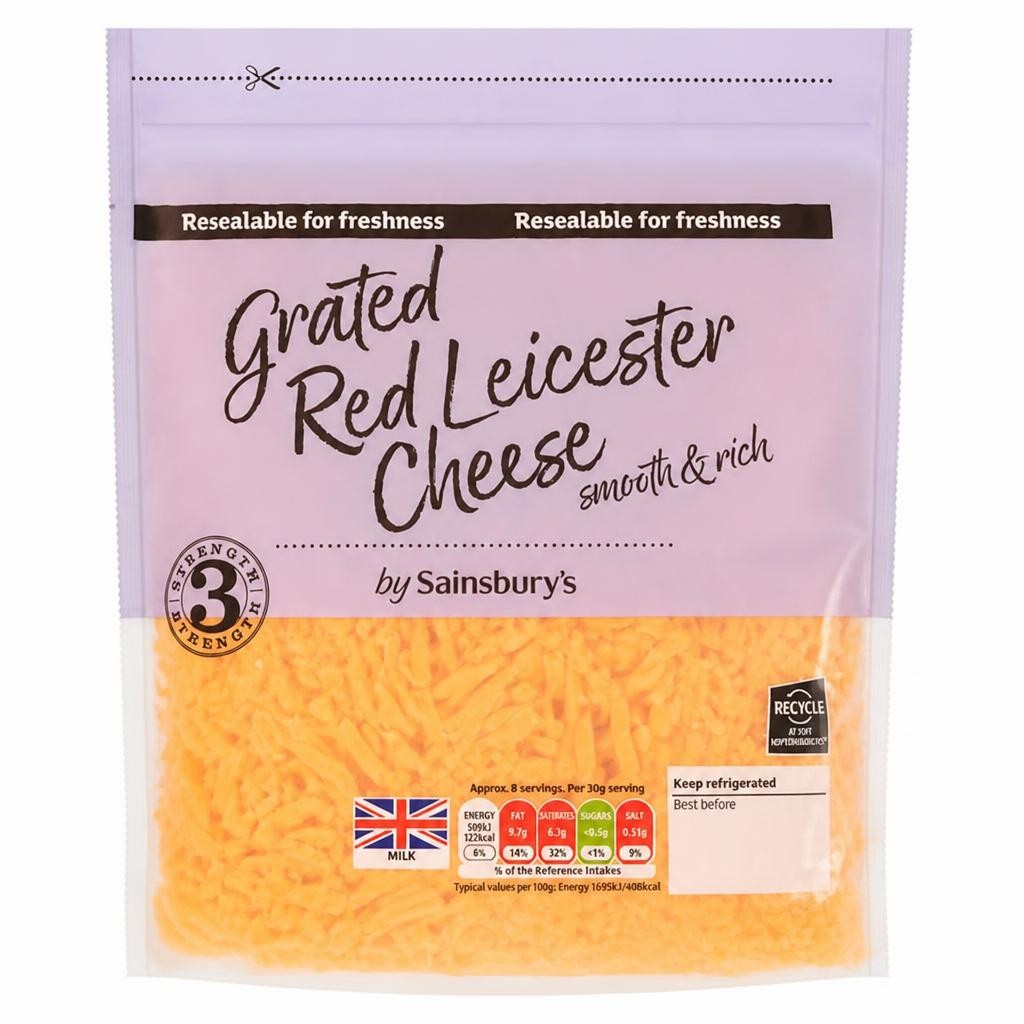 Sainsbury's Grated Red Leicester Cheese 250g