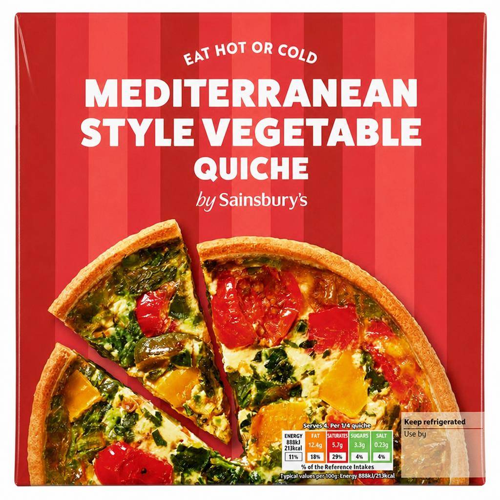 Sainsbury's Mediterranean Style Vegetable Quiche 400g