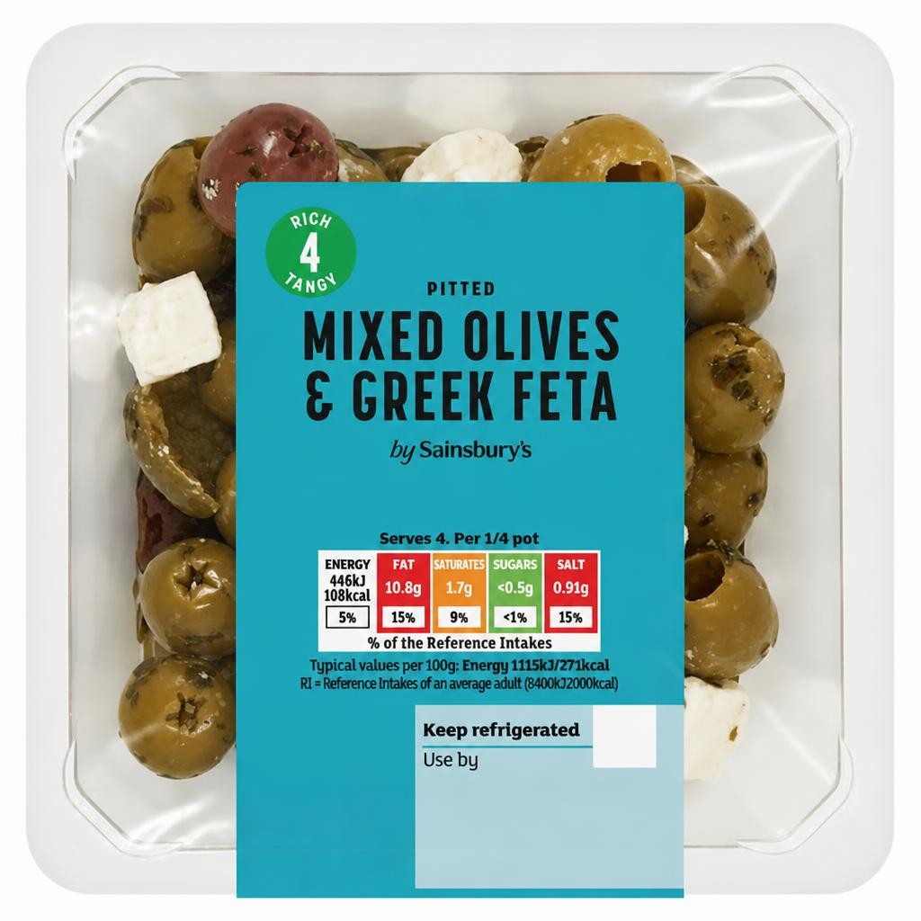 Sainsbury's Mixed Olives & Greek Feta 160g