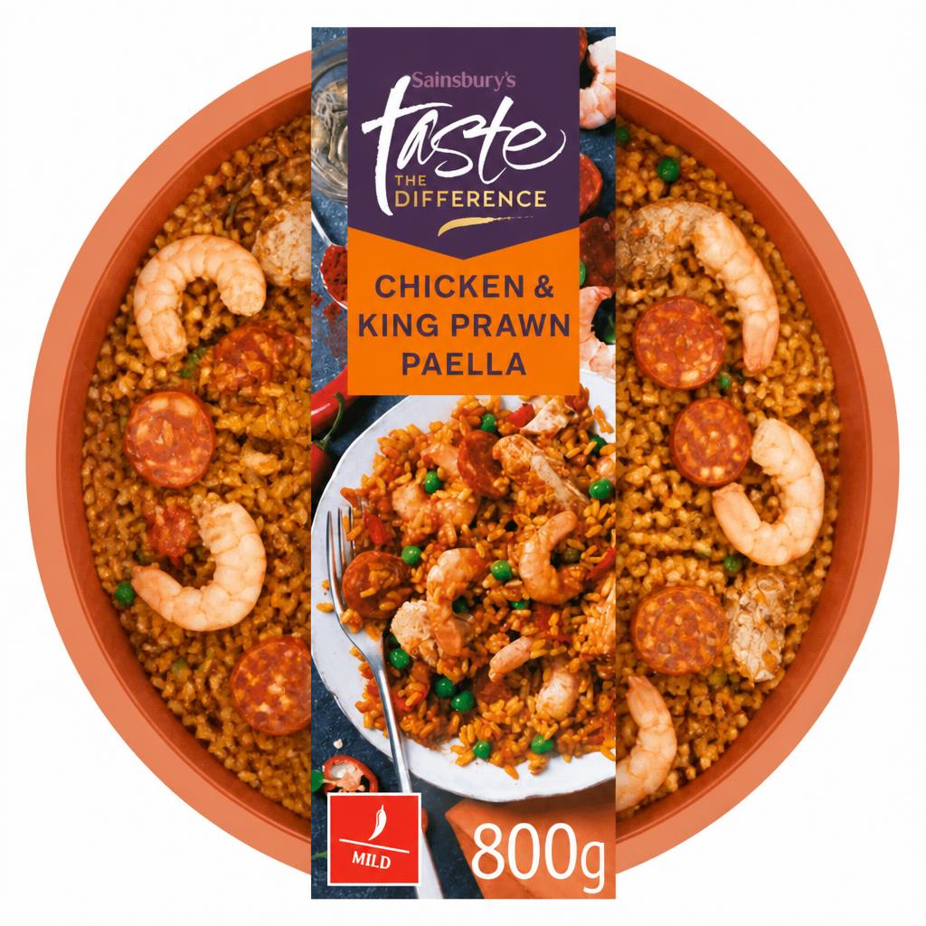 Sainsbury's Chicken & King Prawn Paella, Taste the Difference 800g (Serves 2)