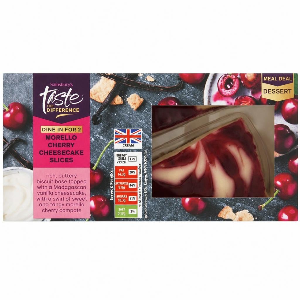 Sainsbury's Morello Cherry Cheesecake Slices, Taste the Difference 150g
