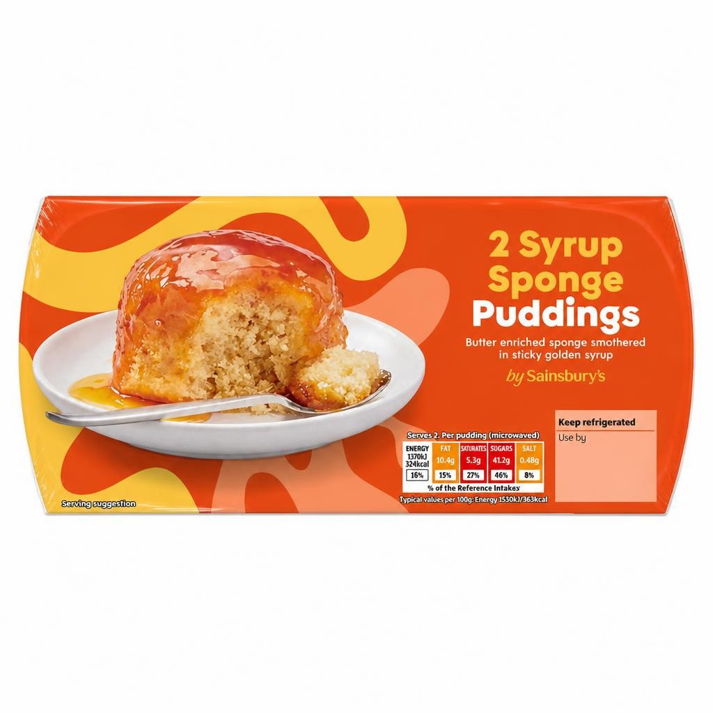 Sainsbury's Syrup Sponge Puddings 2 x 105g