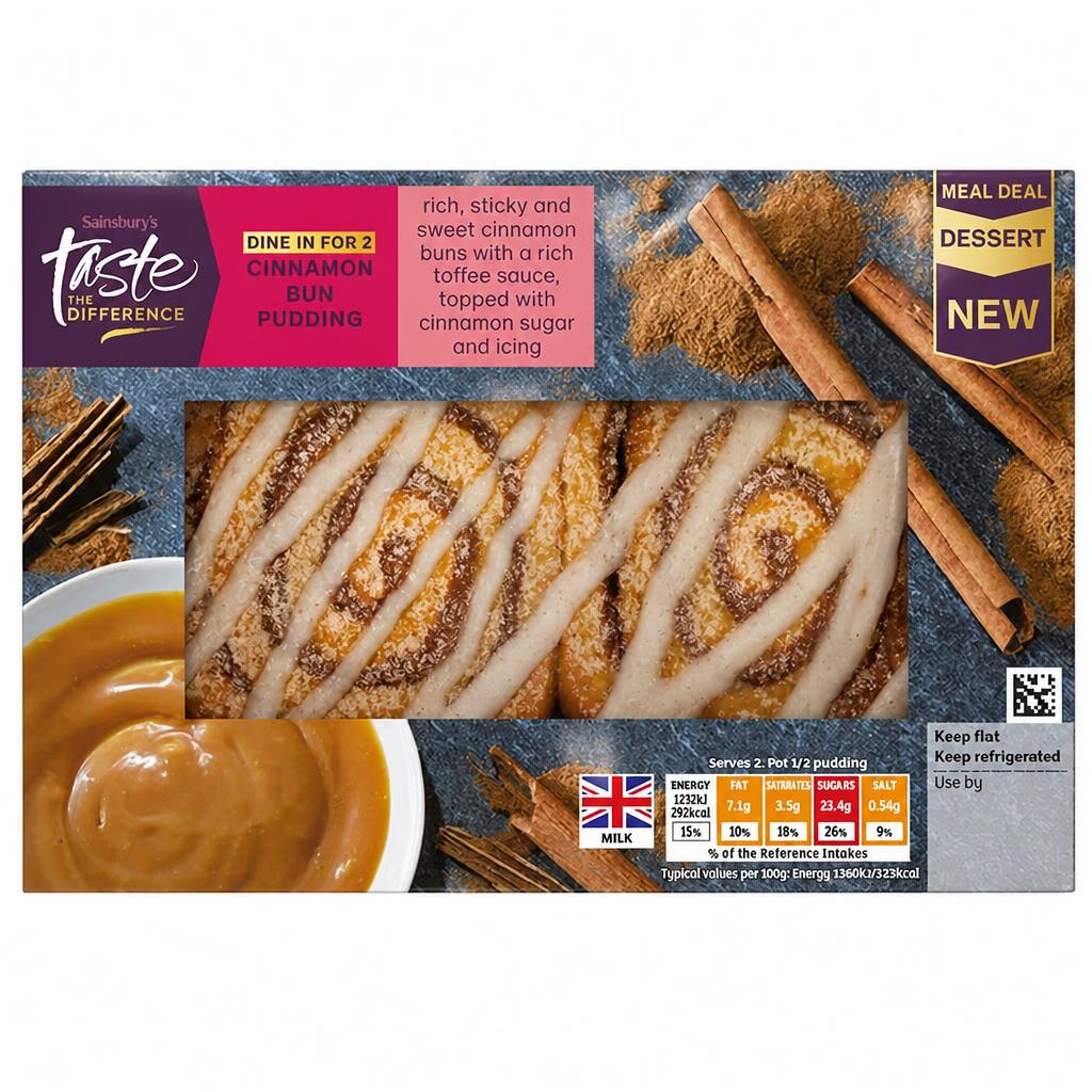 Sainsbury's Cinnamon Bun Pudding, Taste the Difference 180g