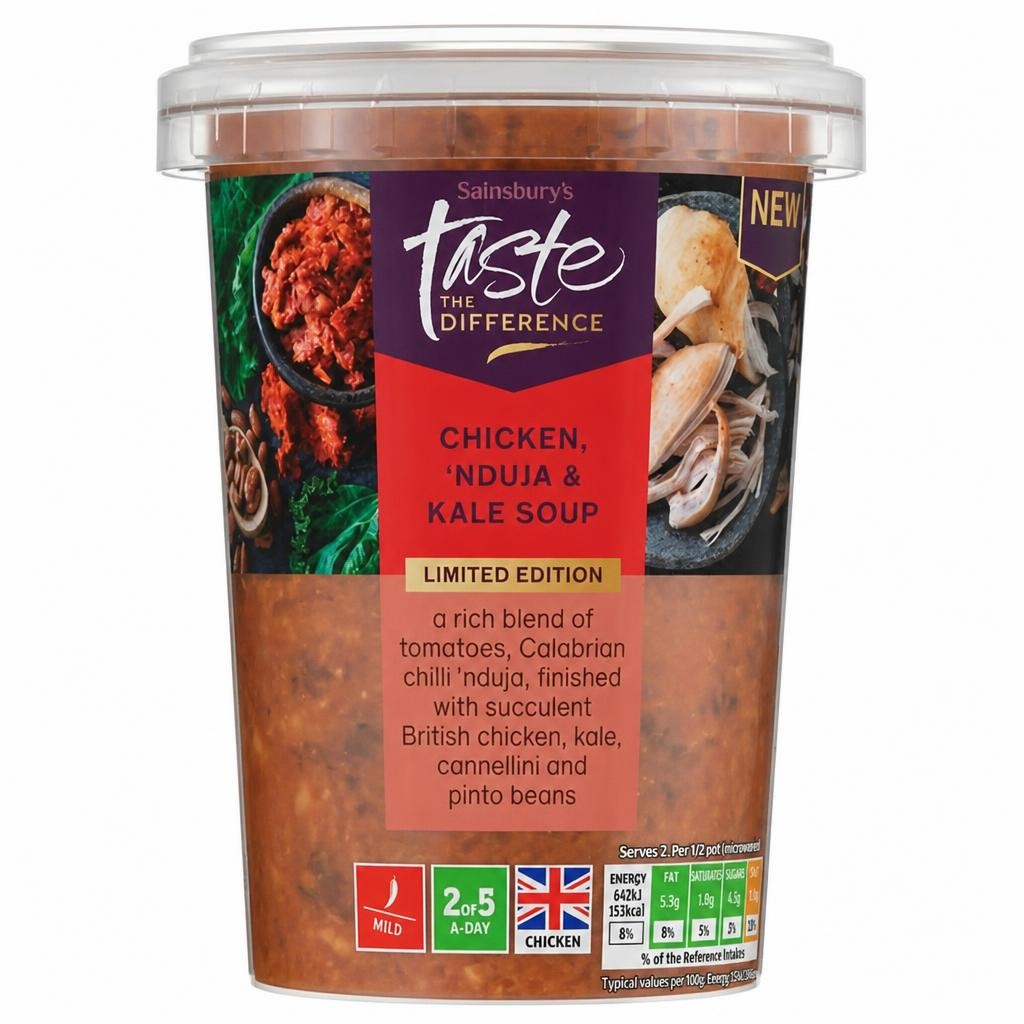 Sainsbury's Chicken, Nduja & Kale Soup, Limited Edition, Taste the Difference 600g