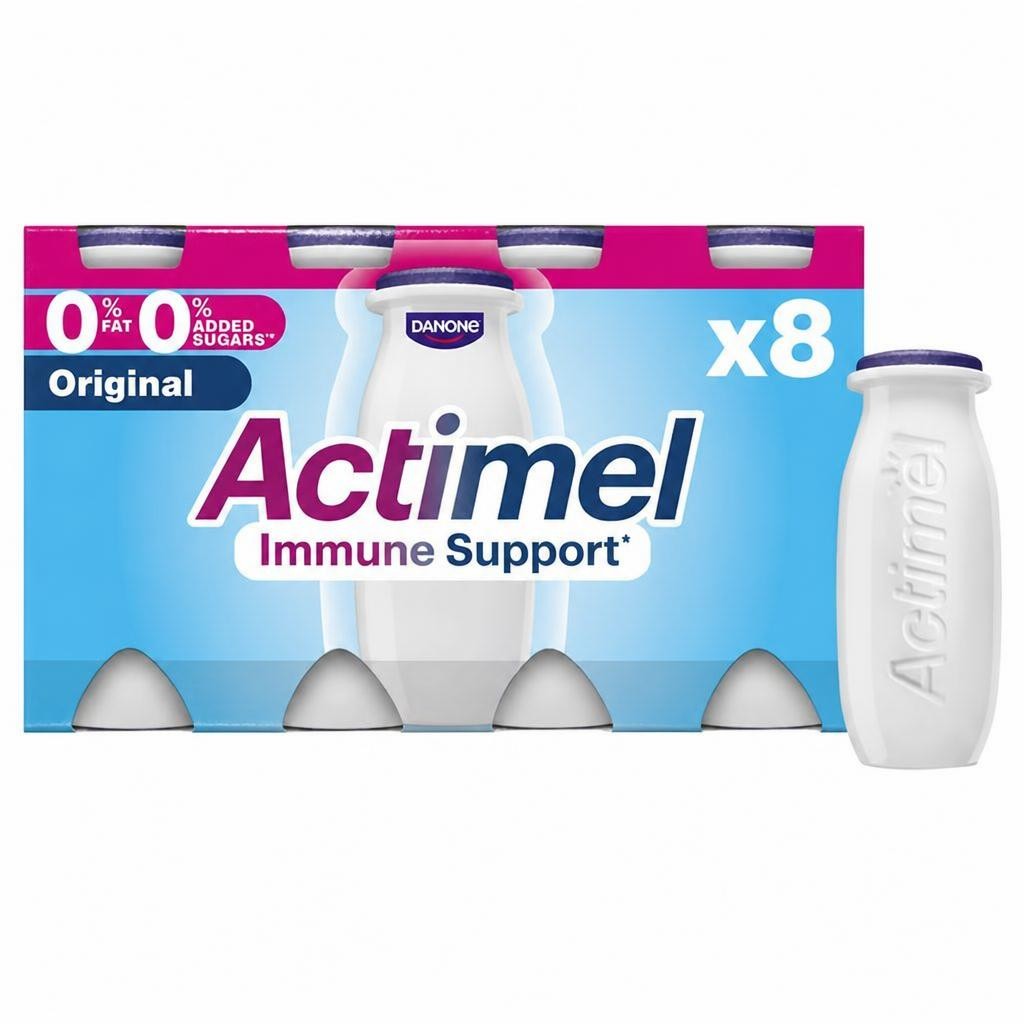 Actimel Original 0% Added Sugar Fat Free Yogurt Drink 8x100g